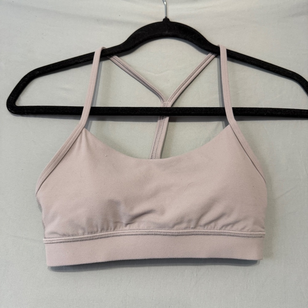 Lululemon Womens Activewear Bra Size 4 Dusty Pink Yoga Gym Workout Fitness READ